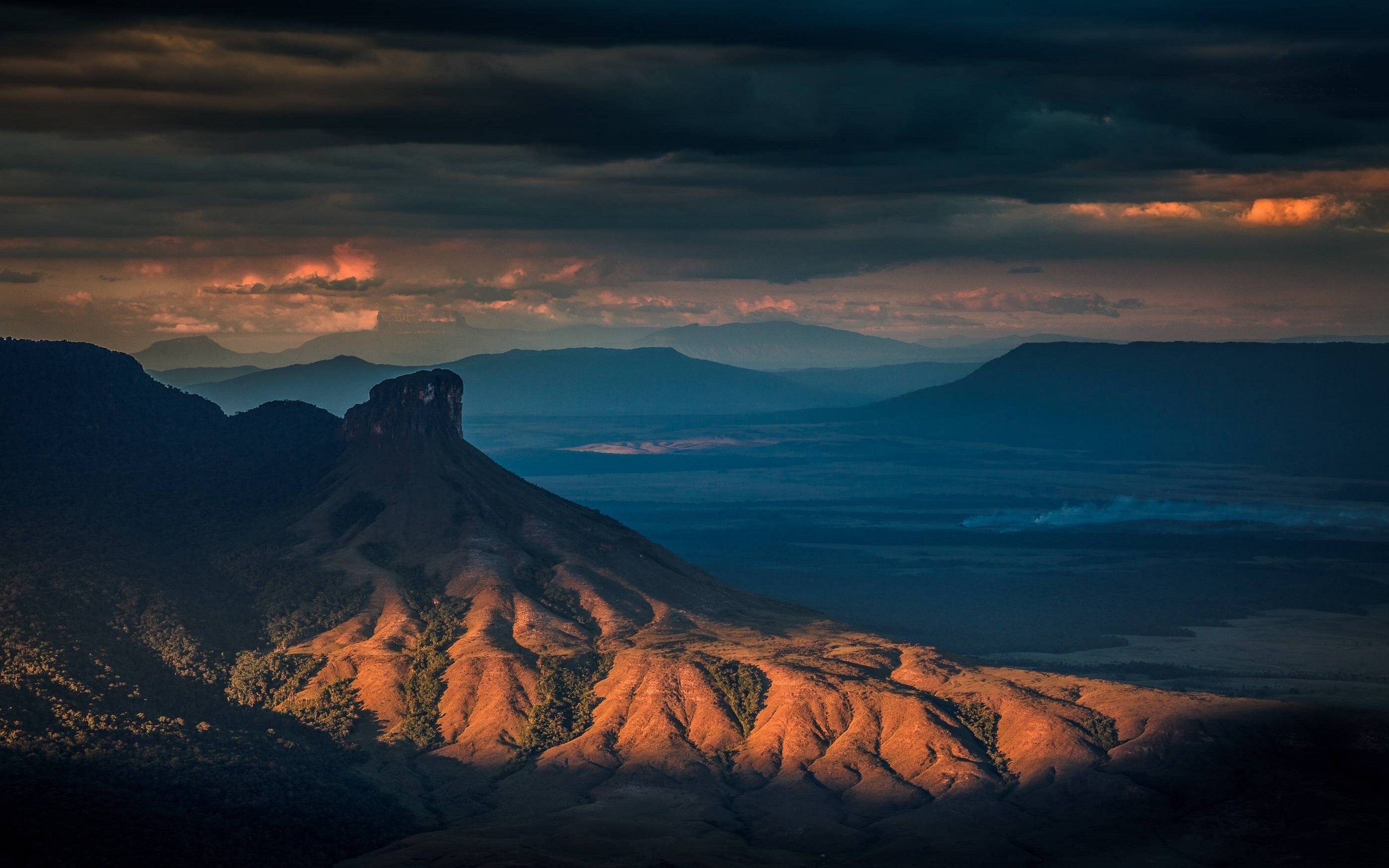 Naturaleza, Paisaje, Puesta de sol, Niebla, Valle, Venezuela, Montaña