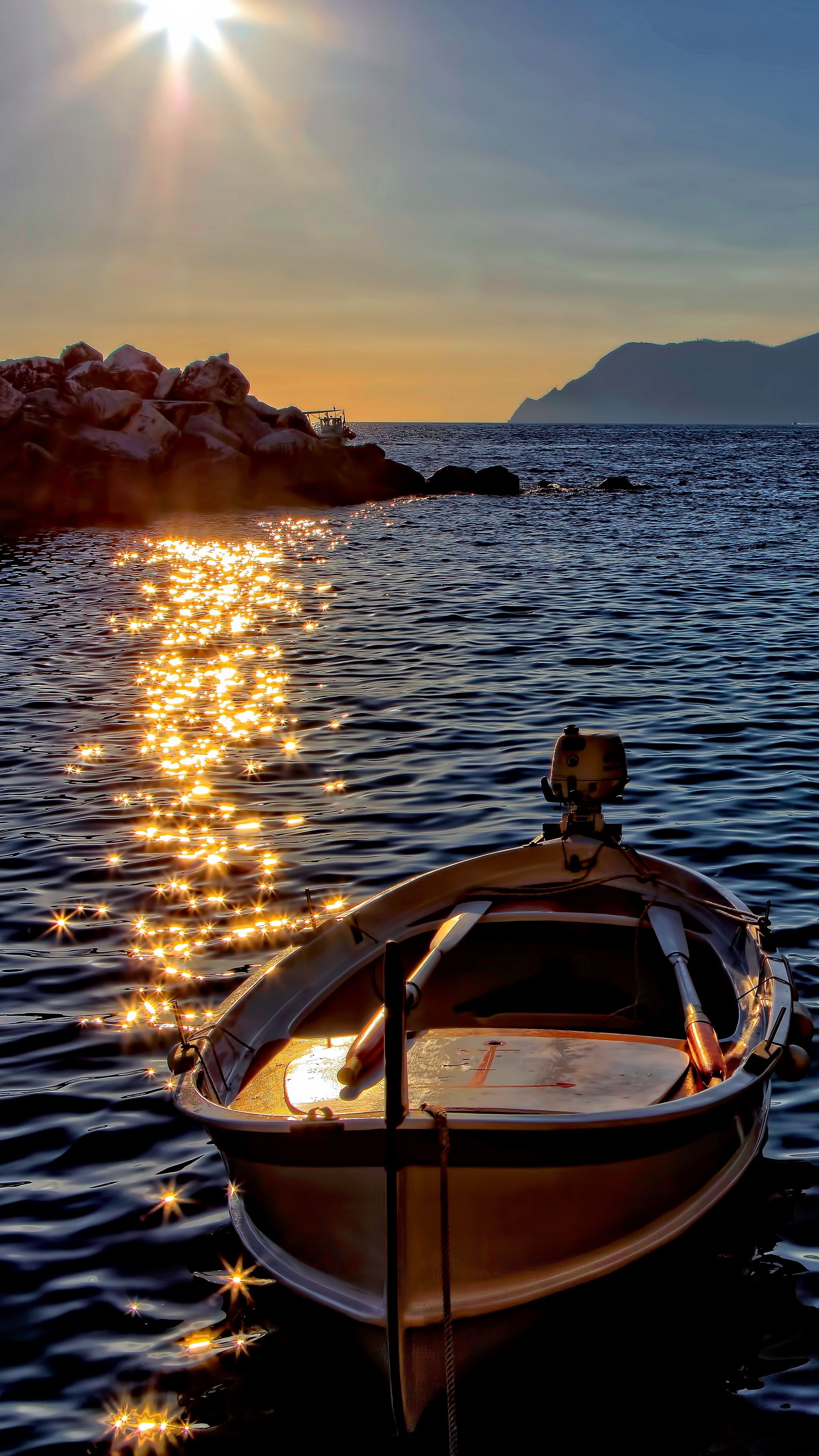 Nature #boat #sea #sunset #wallpapers hd 4k fondo para android