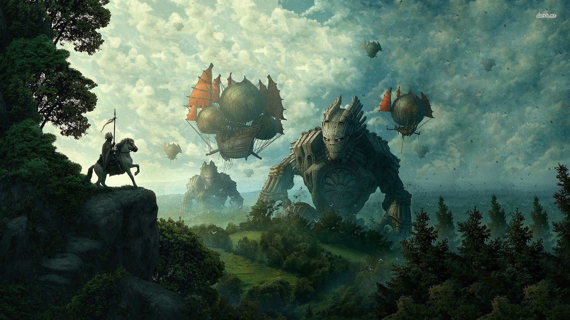 Fondo de pantalla de dirigible medieval - Fondos de pantalla de fantasía - # 18801