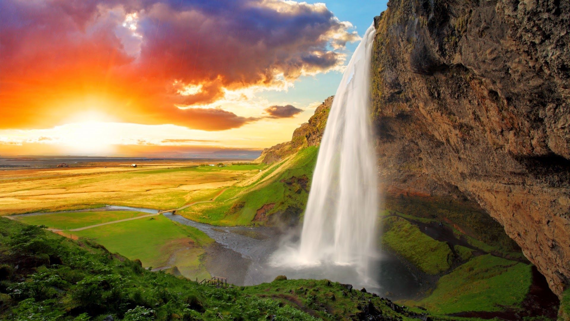 Fondo de pantalla de cascada 1920x1080