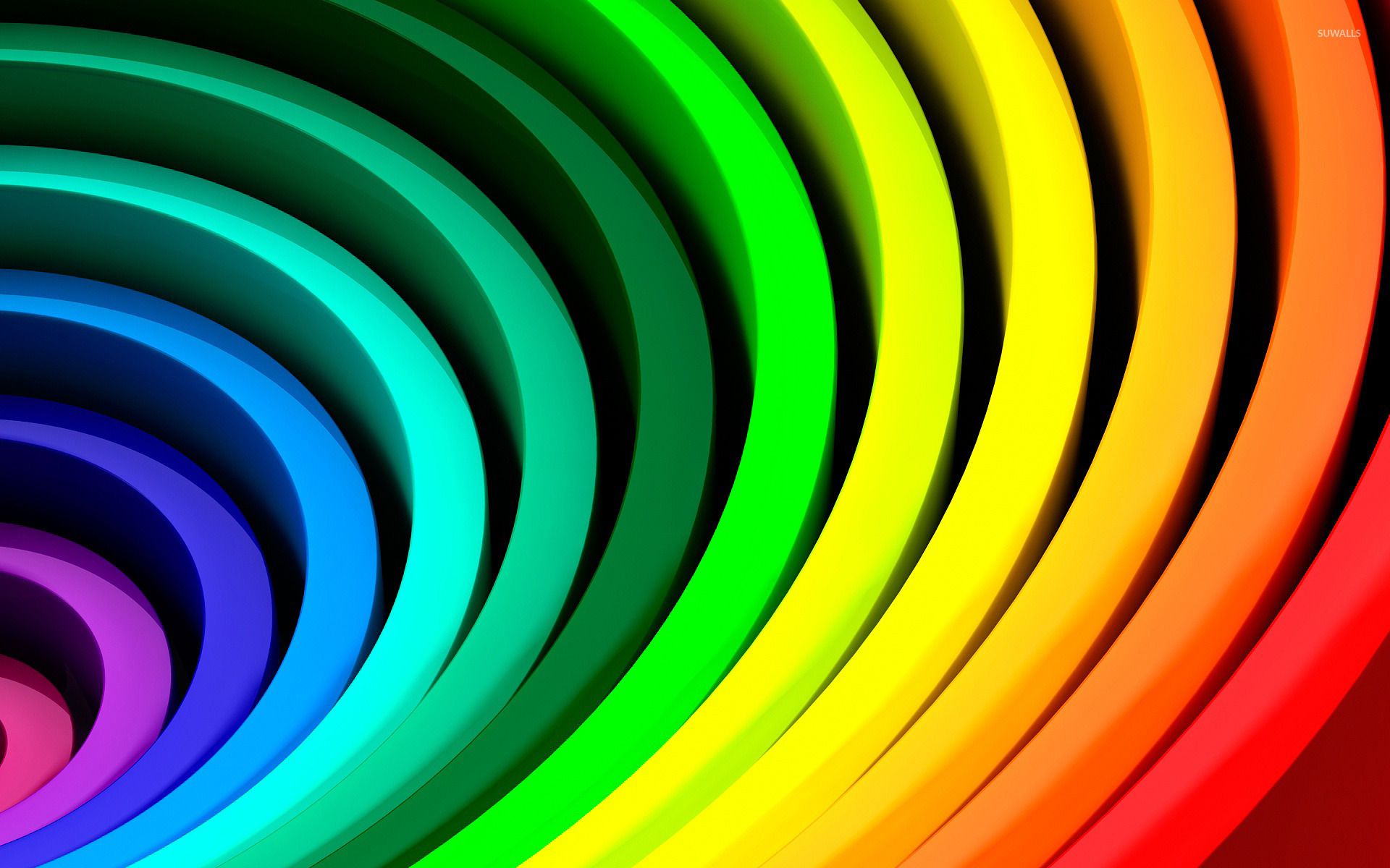 Rainbow rings wallpaper - fondos de pantalla 3D - # 22860