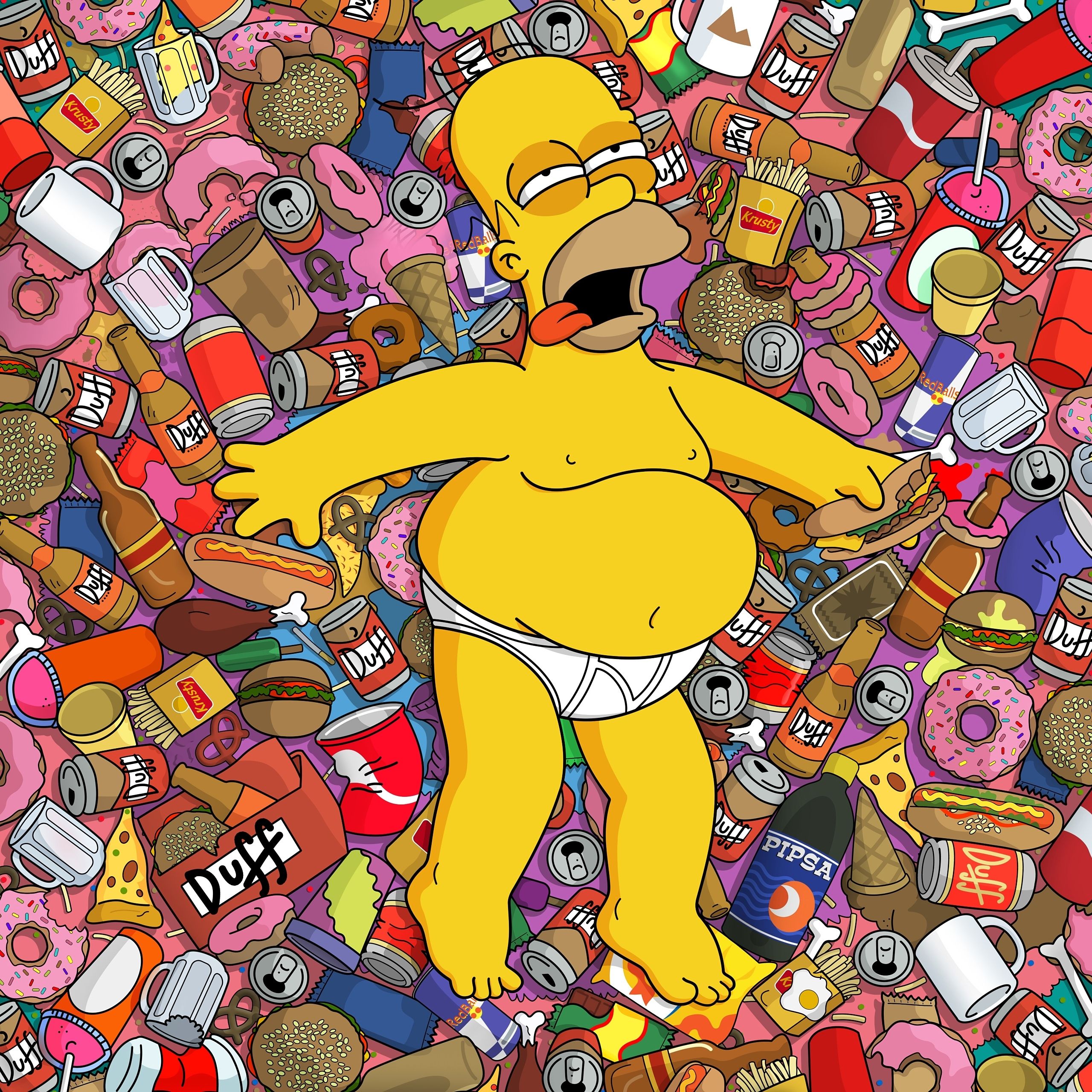 Cervezas homer simpson the simpsons fondo de pantalla 2560x2560