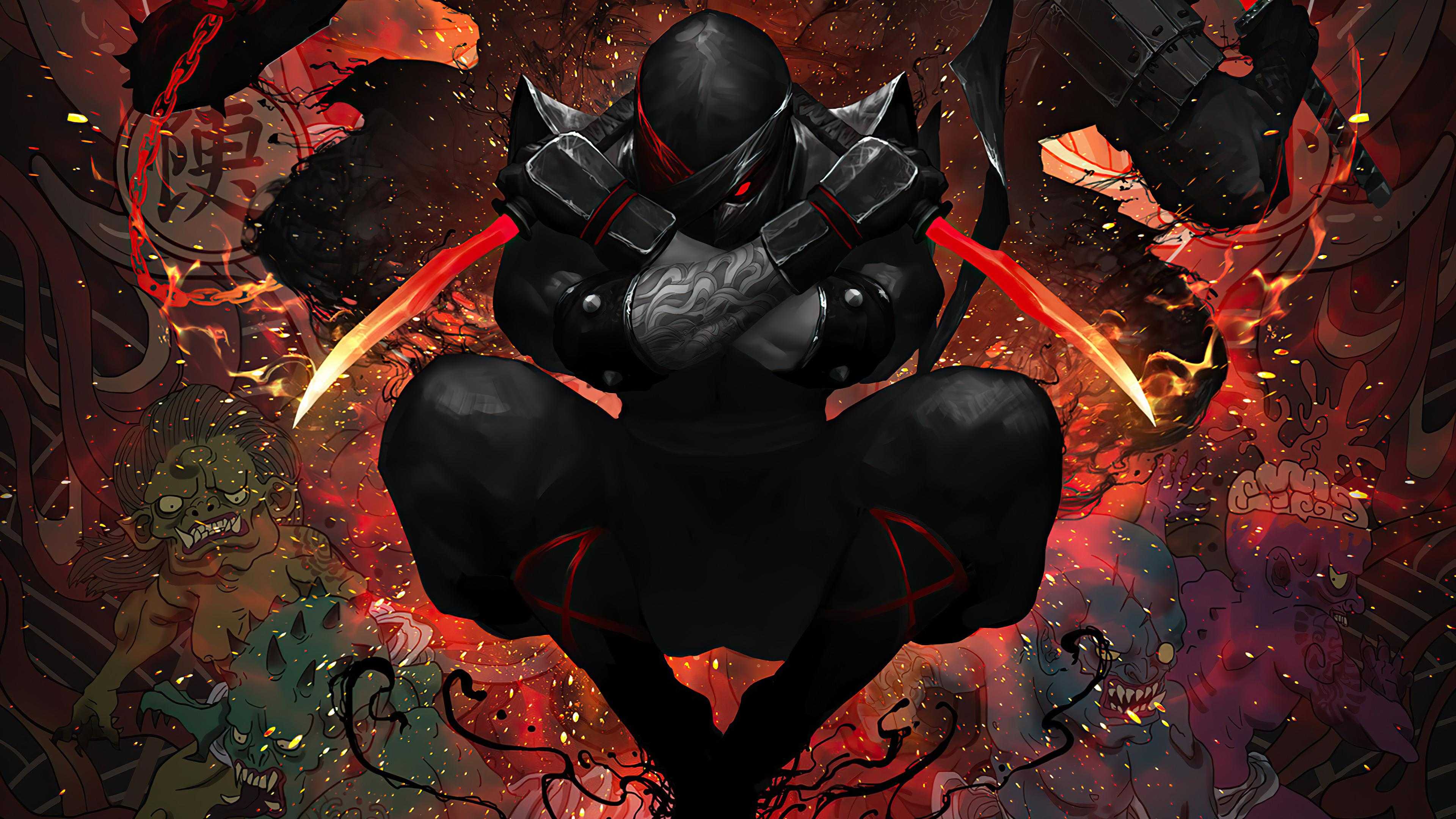 Fondo de pantalla de ninja 3840x2160