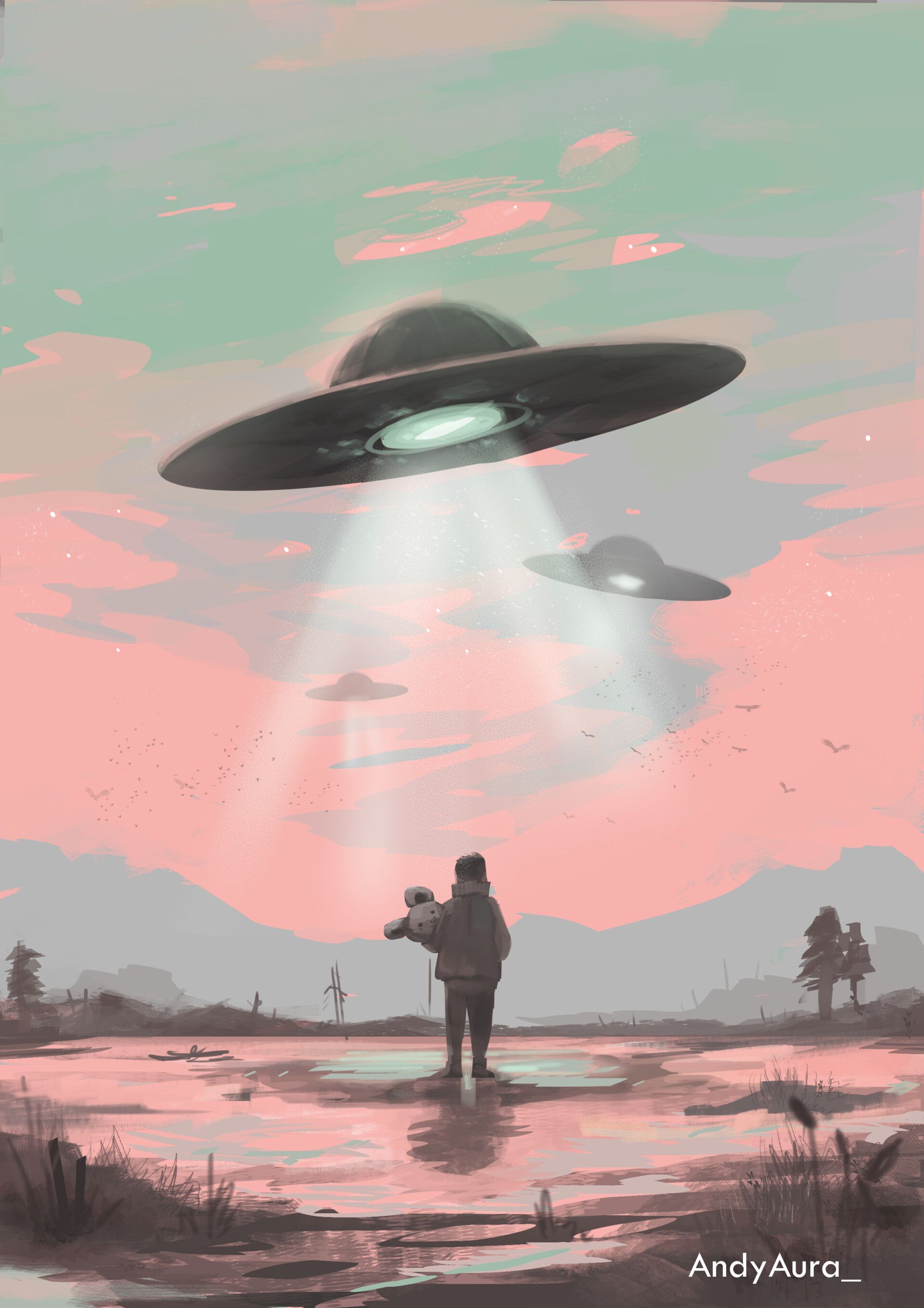 Fondo de pantalla de ovni 1920x2716
