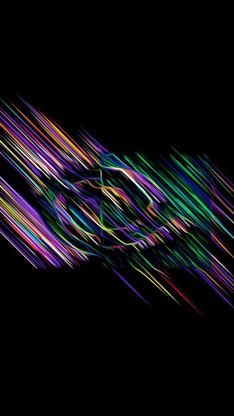 RAINBOW LINE DARK COLOR PATTERN FONDO FONDO DE PANTALLA HD IPHONE