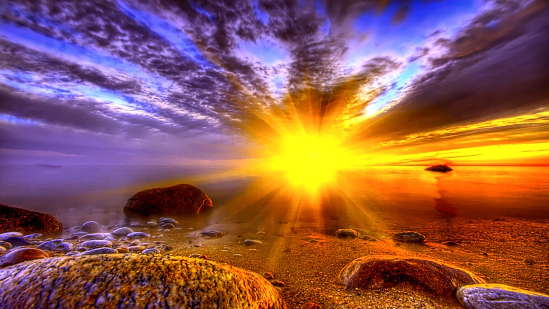 Maravillas del mar al atardecer Golden Sun Wallpapers, (# 319044) - HD