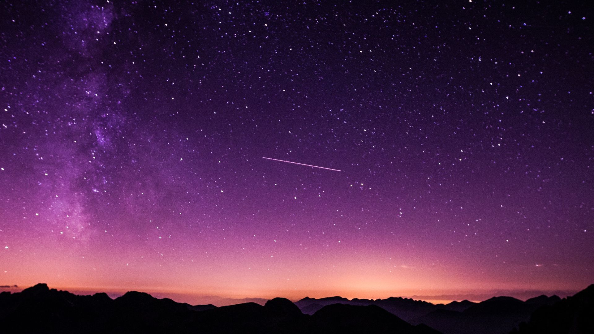 Naranja Púrpura Cielo Nocturno Fondo De Pantalla