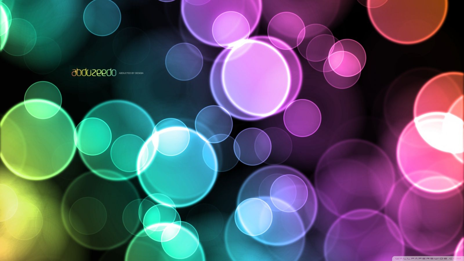Fondo abstracto Círculos de colores Verde Cian Magenta Naranja ❤ 4K