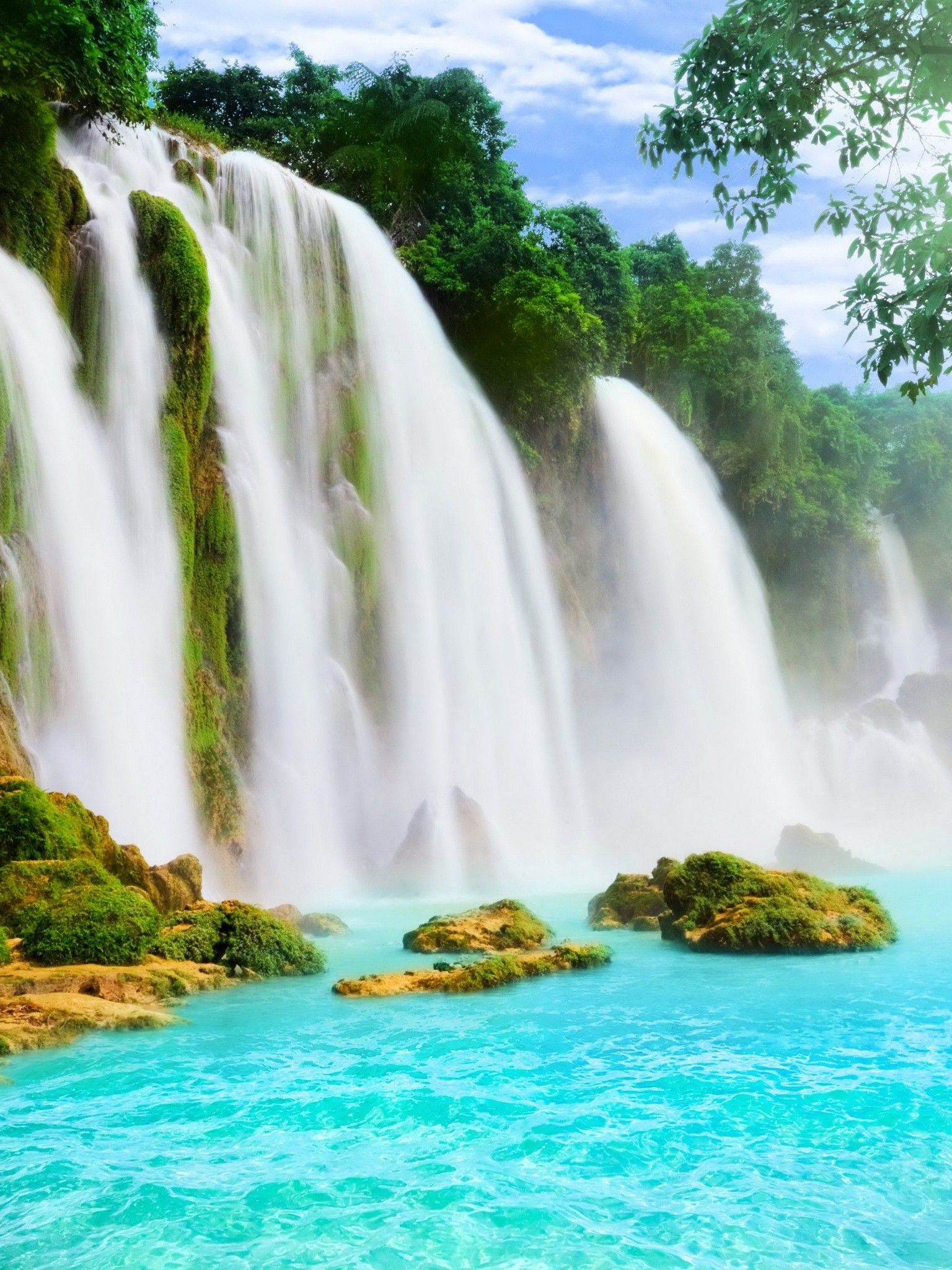 Fondo de pantalla de Waterfalls River Nature - [1536x2048]