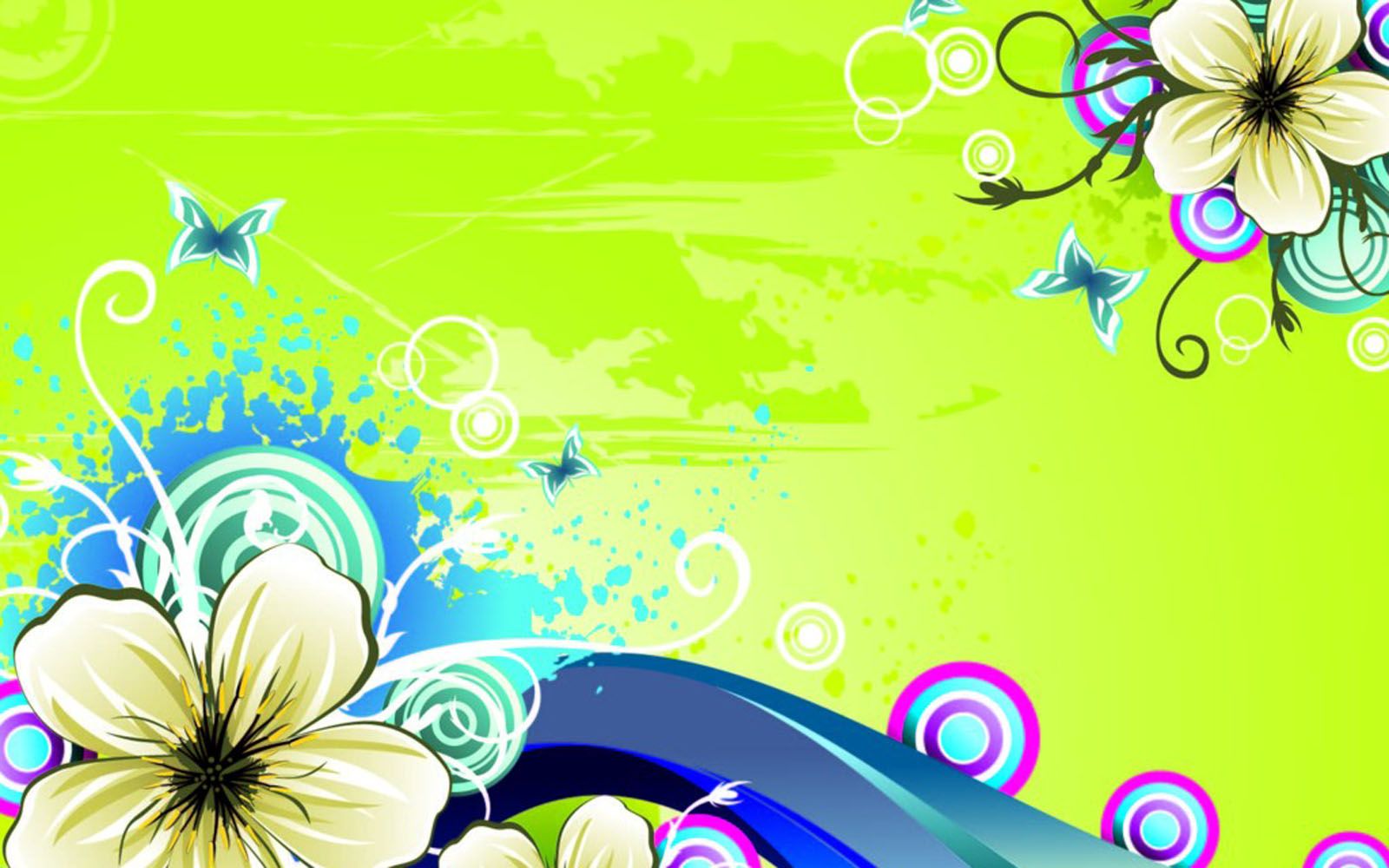 fondo de pantalla: Vector Flowers Wallpapers
