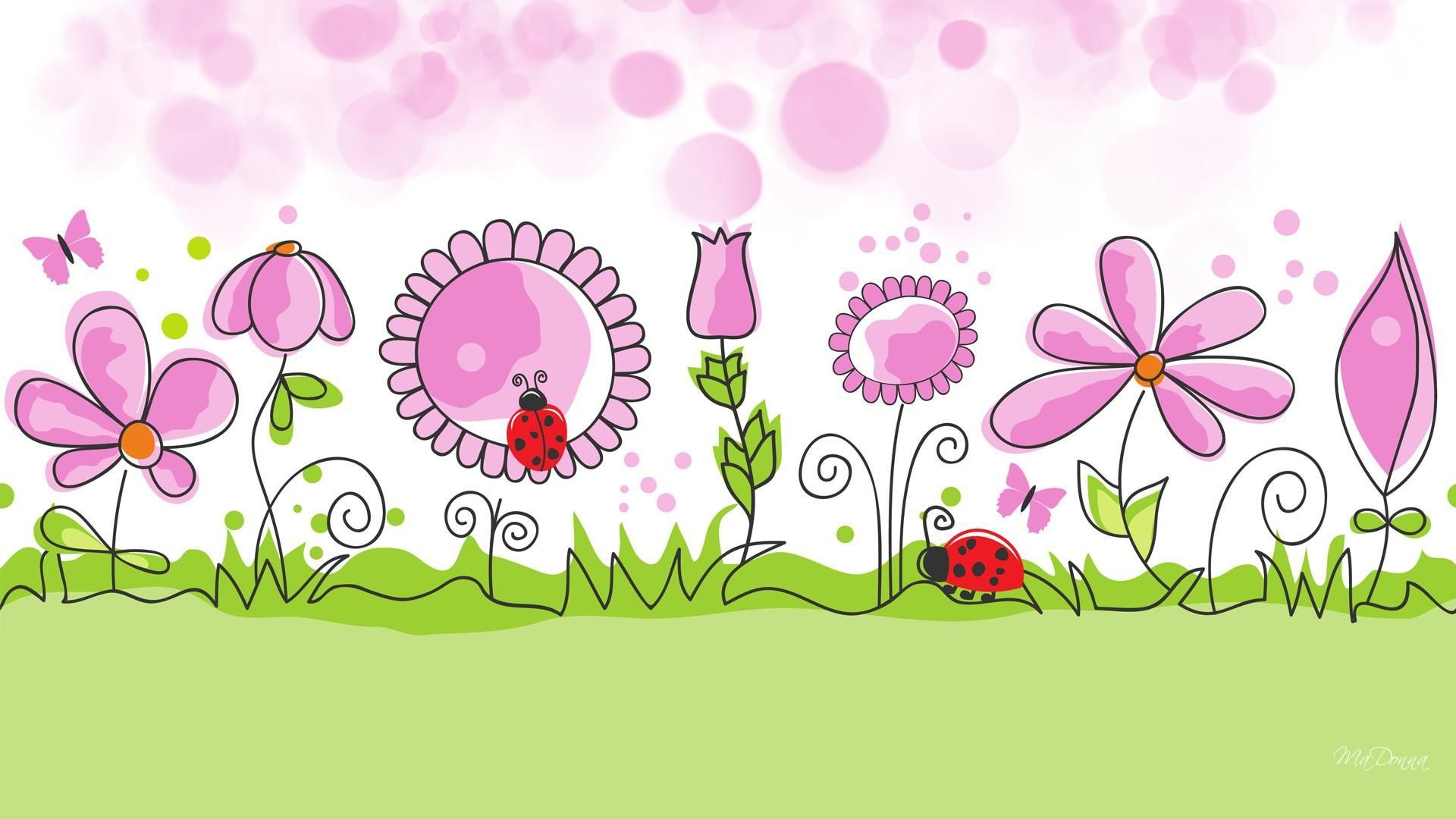 HD Flower Garden Spring Vector fondo de escritorio gratuito