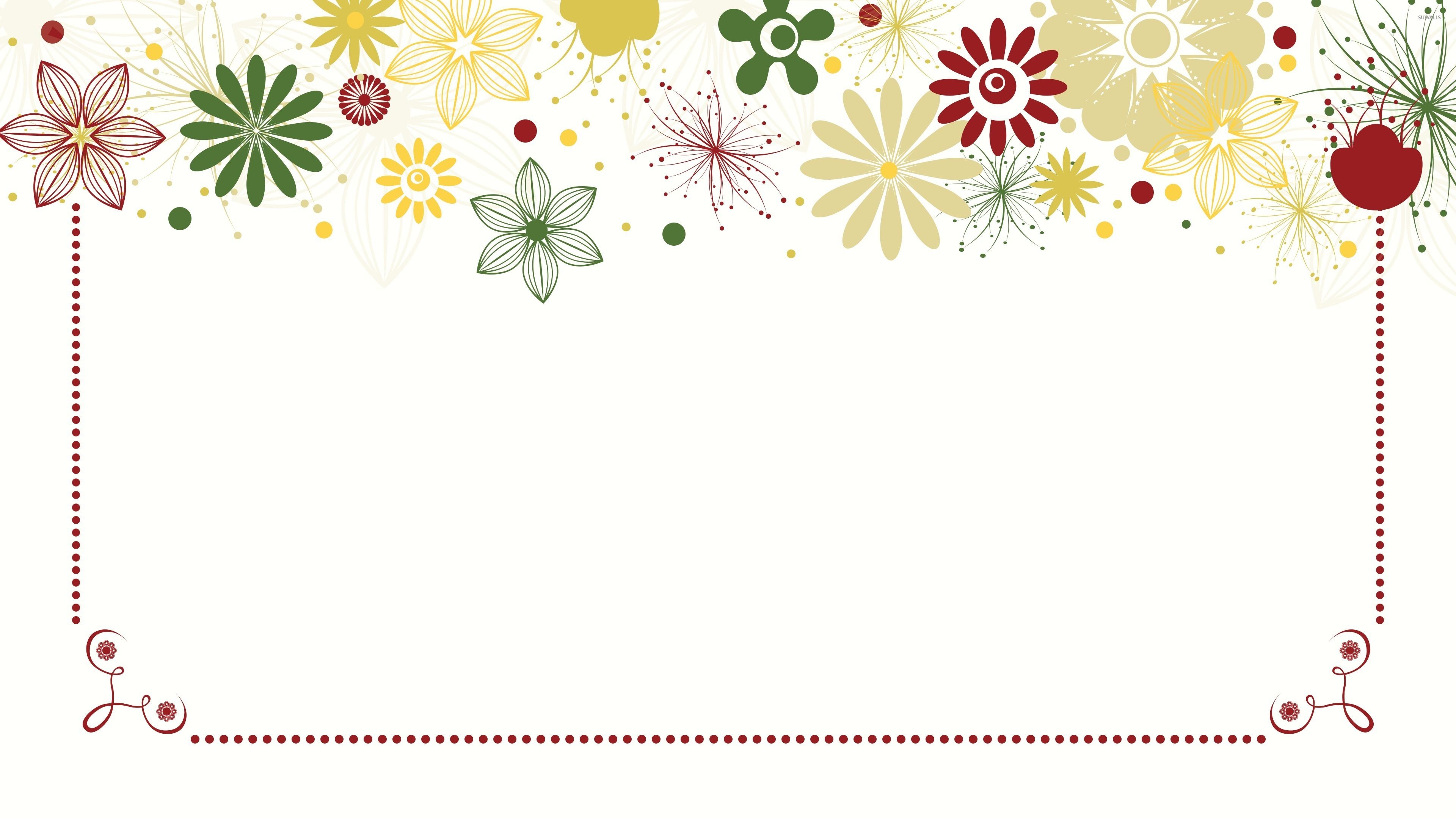 Flores sobre un fondo blanco - Fondos de pantalla vectoriales - # 53772