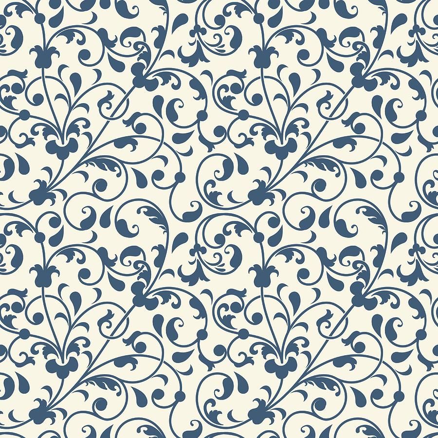 Vector Flor De Fondo Sin Patrón. Elegante textura para fondos. Adorno floral antiguo de lujo clásico, textura perfecta para