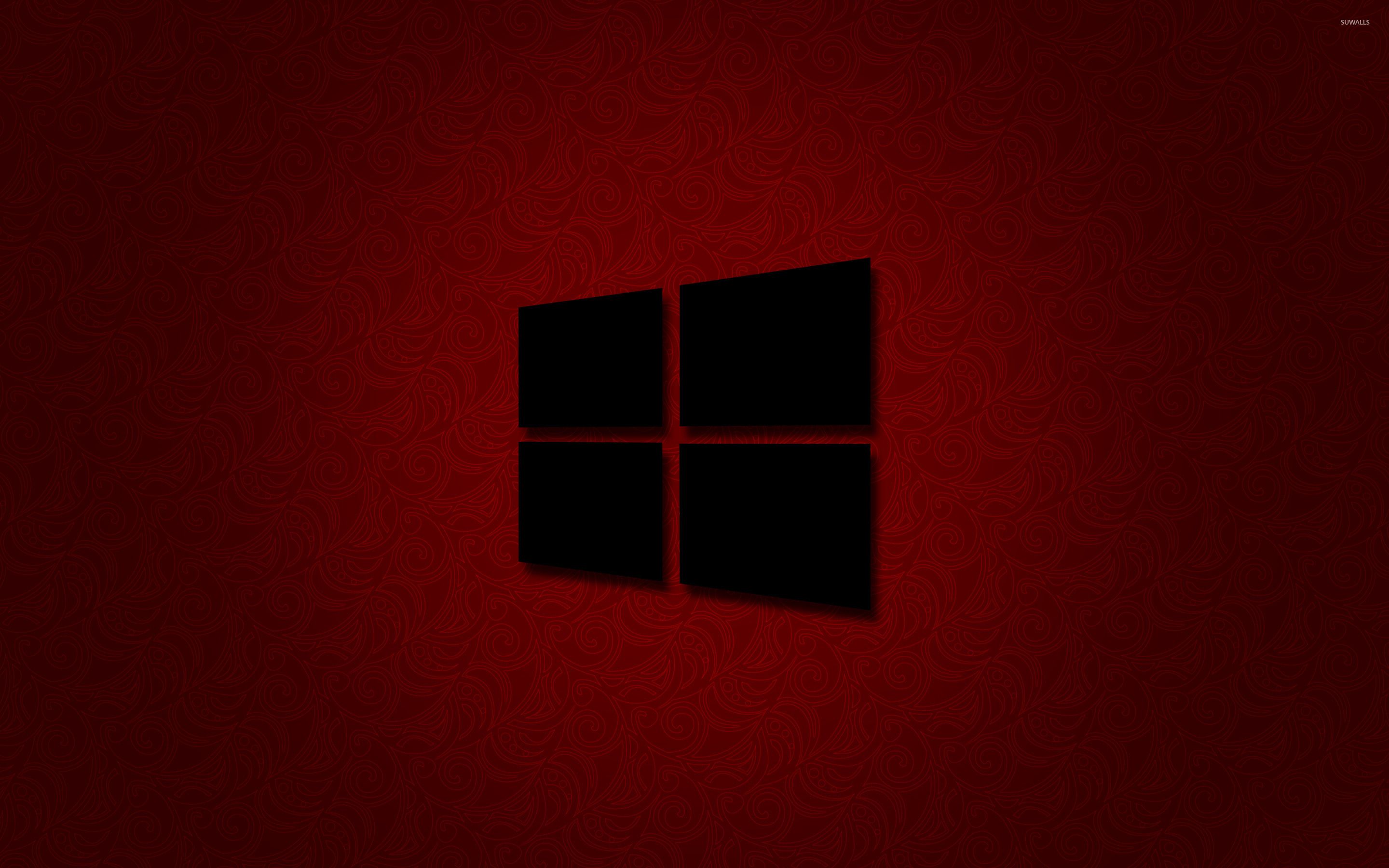 Logotipo de Windows 10 negro sobre fondo rojo - Fondos de pantalla de computadora - # 45695