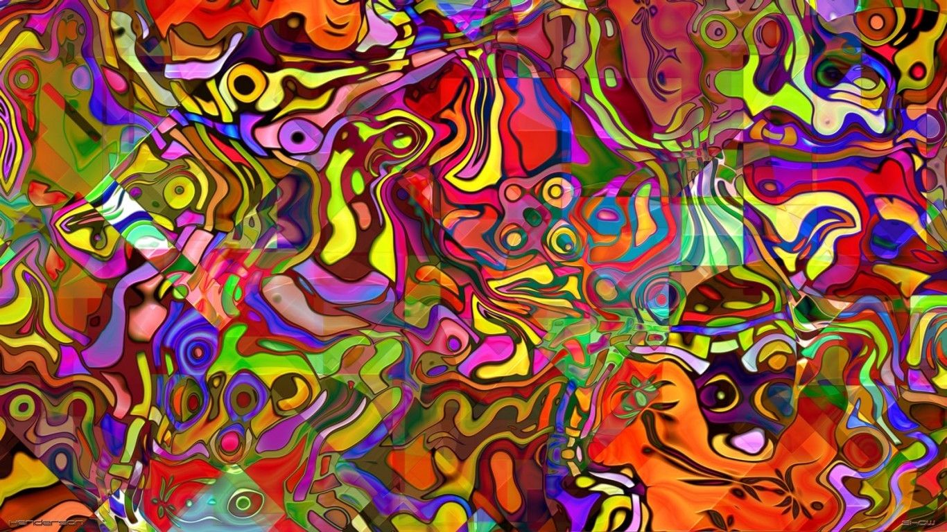 Descargar 1366x768 Fondos coloridos, psicodélicos para Laptop