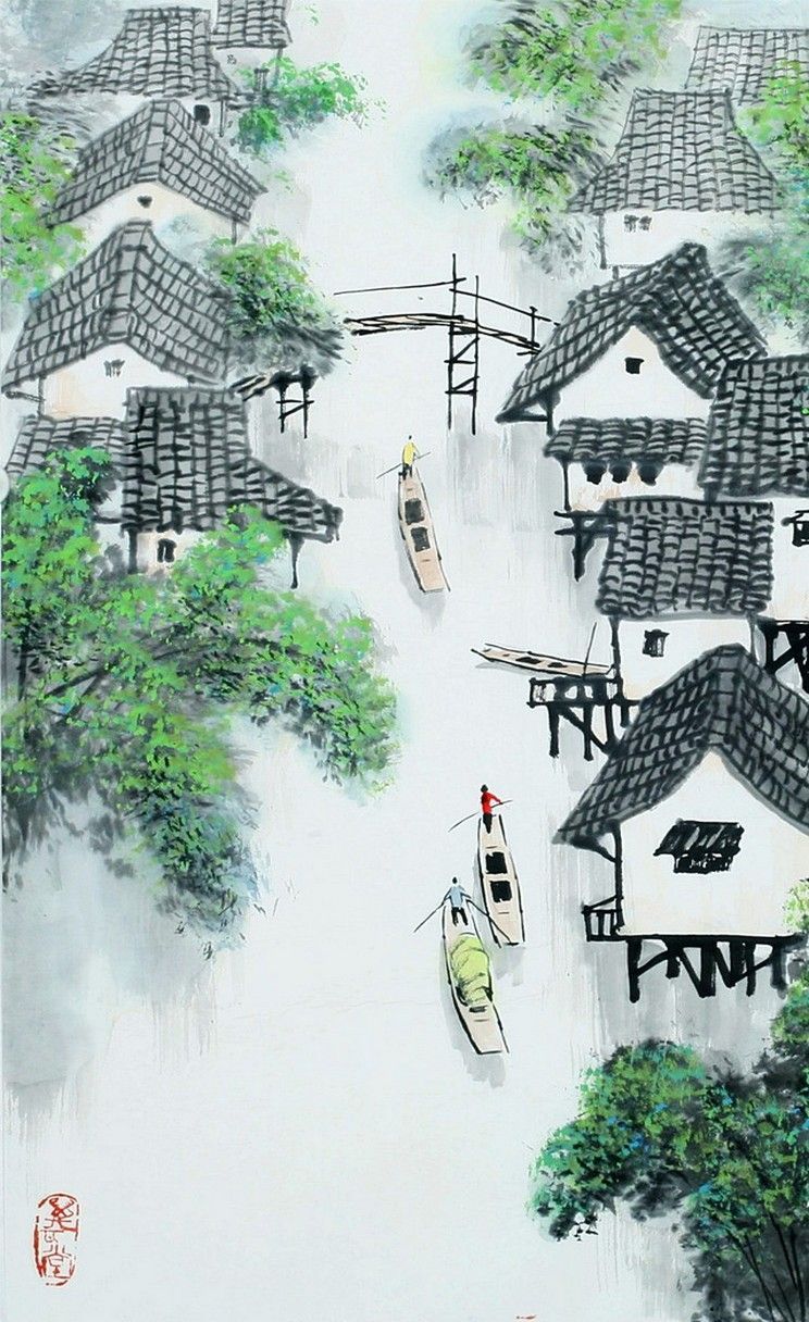 Fondo de pantalla Beautiful Chinese Painting para iPhone. Nuevo chino lunar
