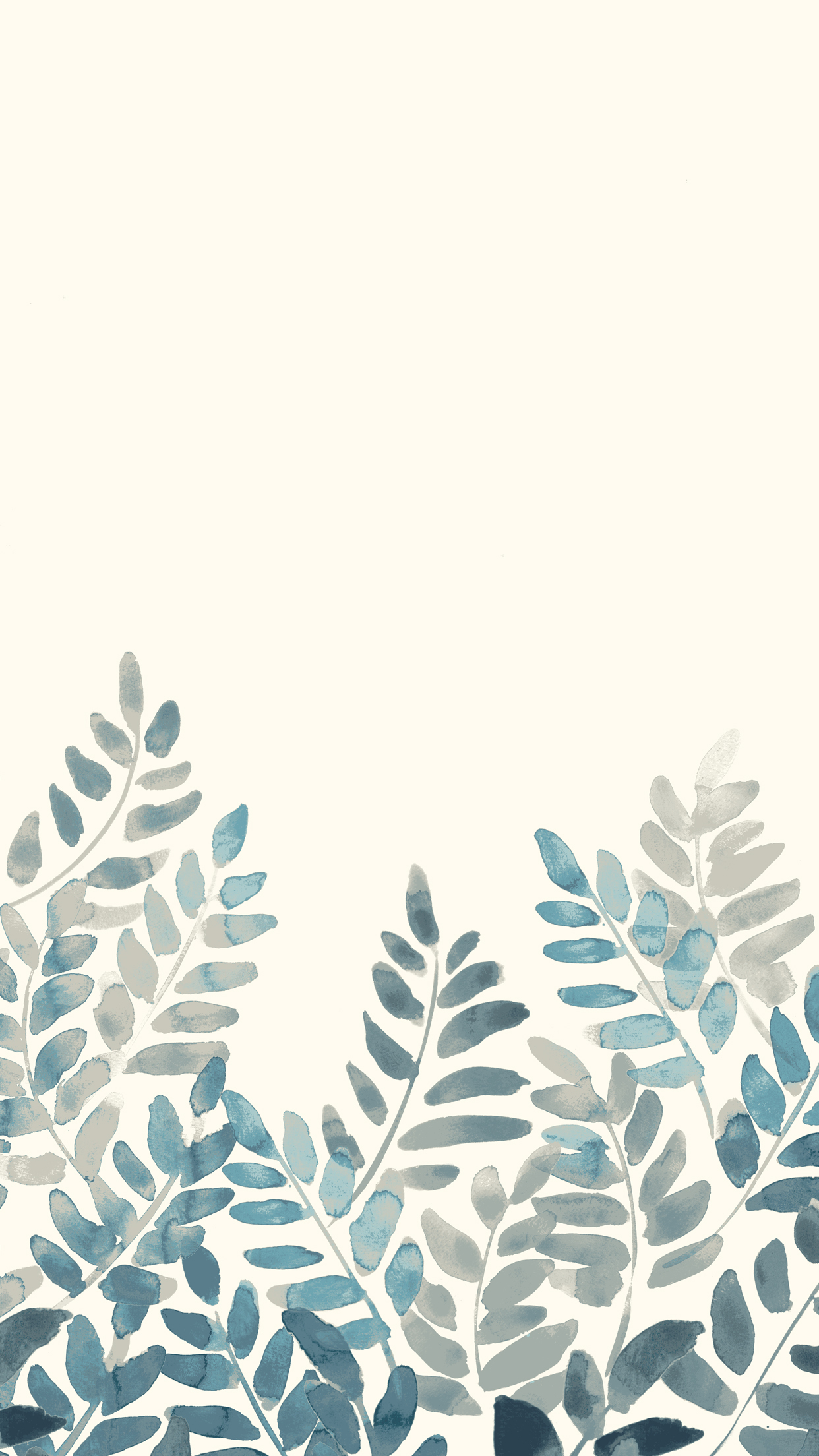 Fondo de pantalla gratis Acuarela Fern Mobile - Frente + Principal