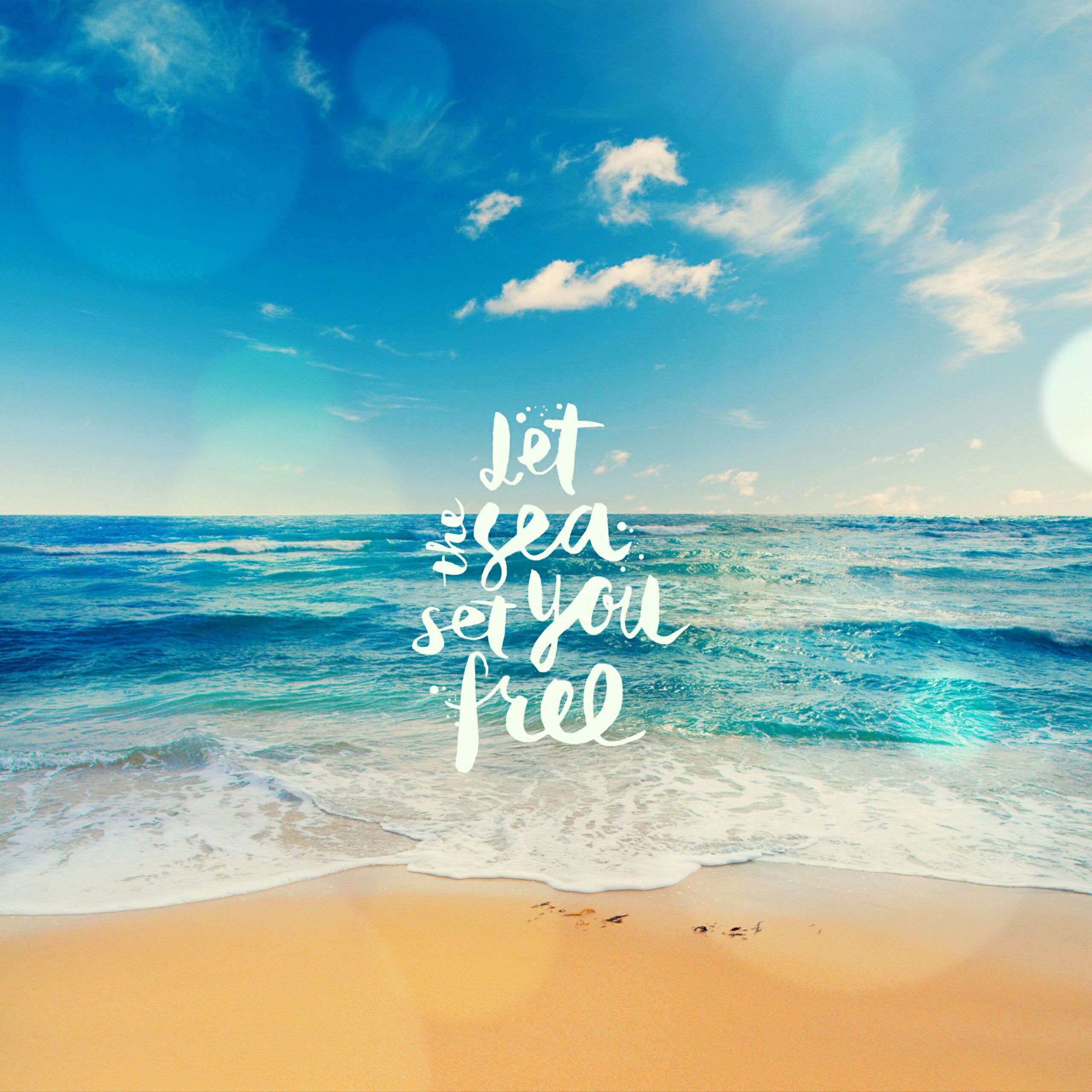 Let The Sea Set You Free Quotes QHD Wallpaper - Wallpaper - Vactual