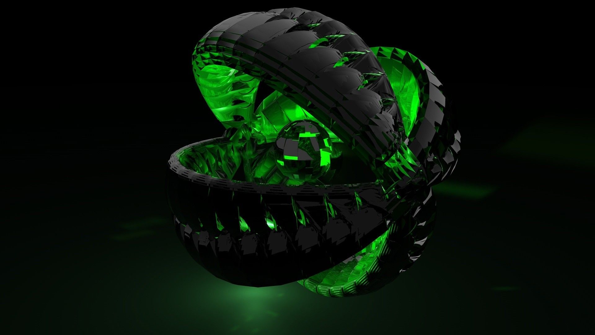 Fondo de pantalla verde oscuro 3D - Wallpaper Stream