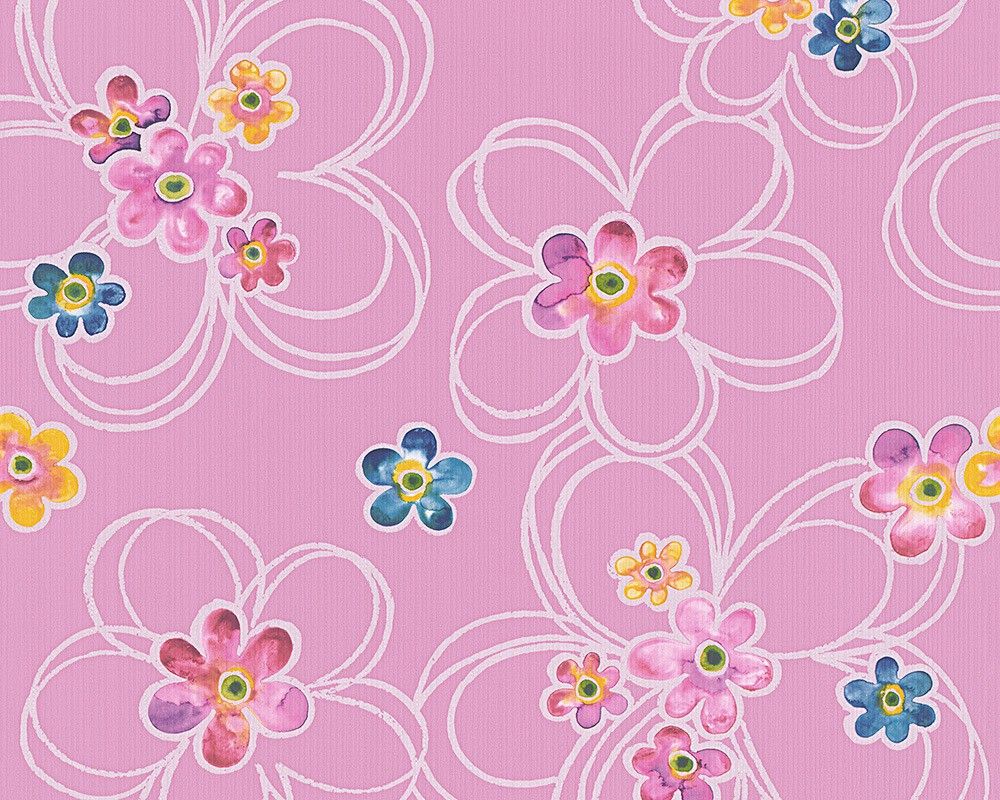 Papel pintado Niños Niños y niñas Flor Niños Rosa 30460-2 - Niños