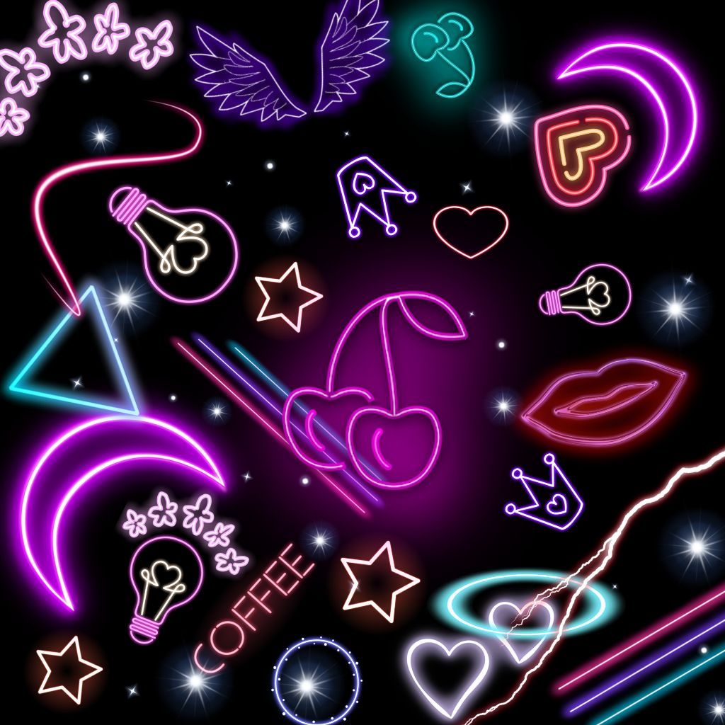 freetoedit neon fondos de pantalla núcleos preto formas fanartofk