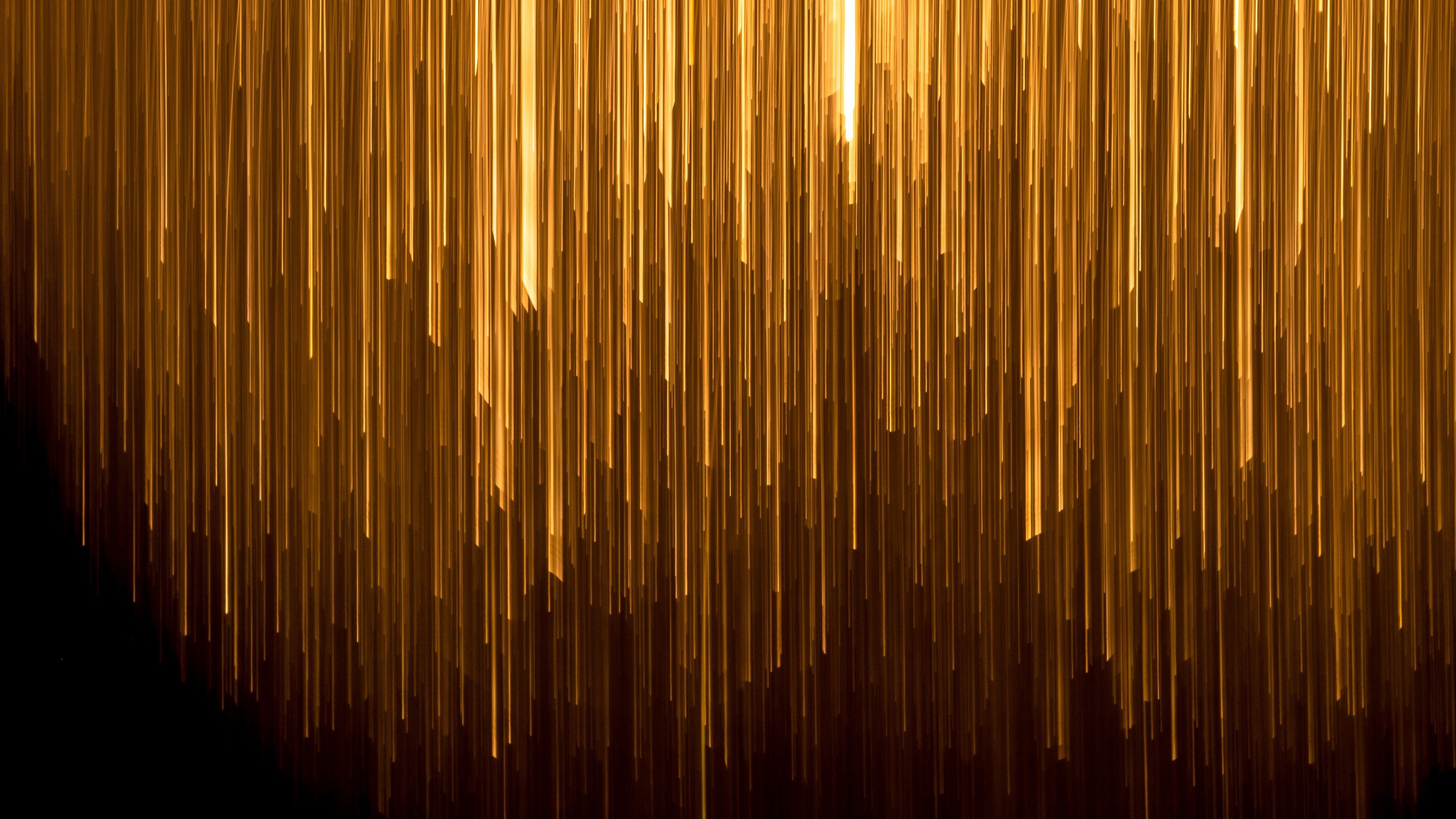 Líneas doradas en fondo negro Resumen 4K Wallpaper | HD Wallpapers
