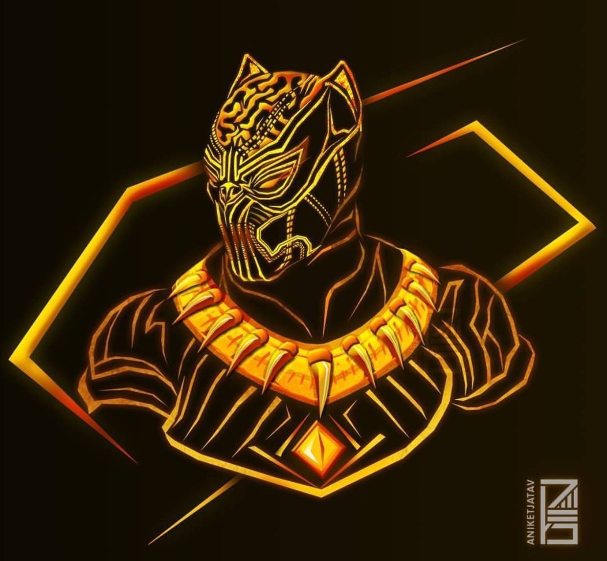 16+] Fondos de Black Panther Gold