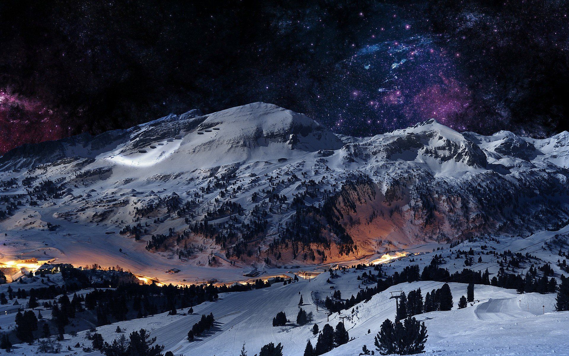 Night Mountain Wallpaper HD