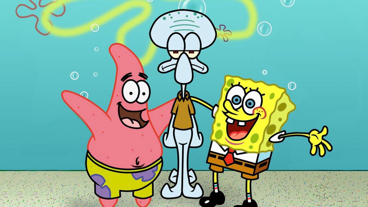 Bob esponja patricio calamardo dibujos animados fondos de pantalla | 1920x1080