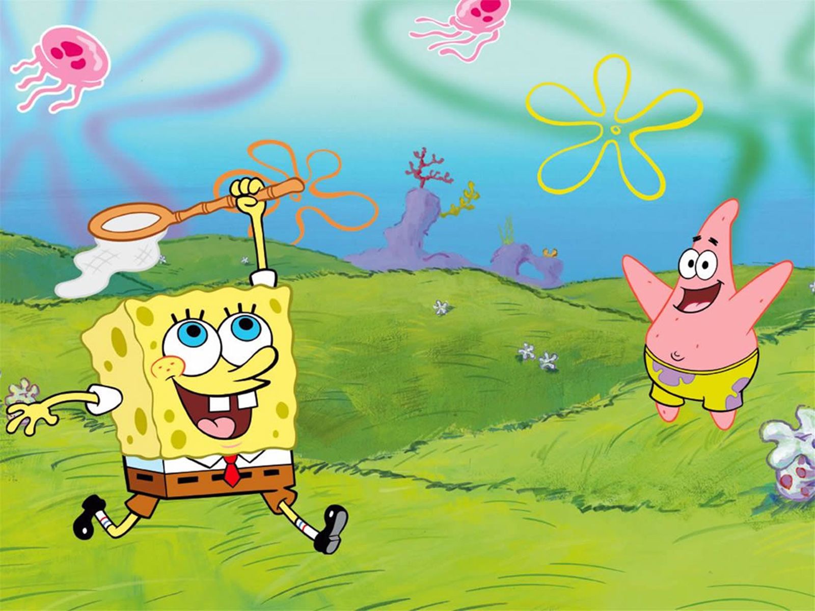 Descargar gratis fondo de pantalla hd de Bob Esponja cazando fondo de pantalla HD