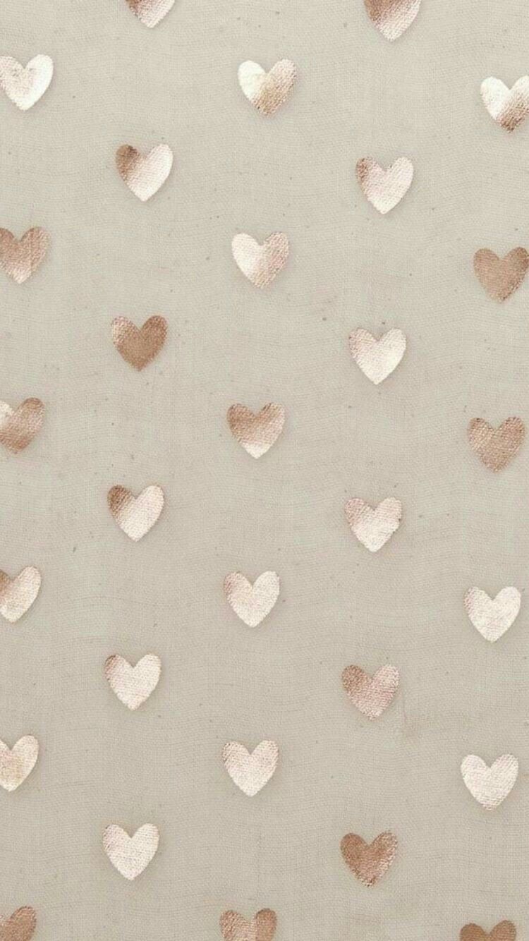 Fondo de pantalla de teléfono de corazón simple de oro beige | Chat de fondo en 2019