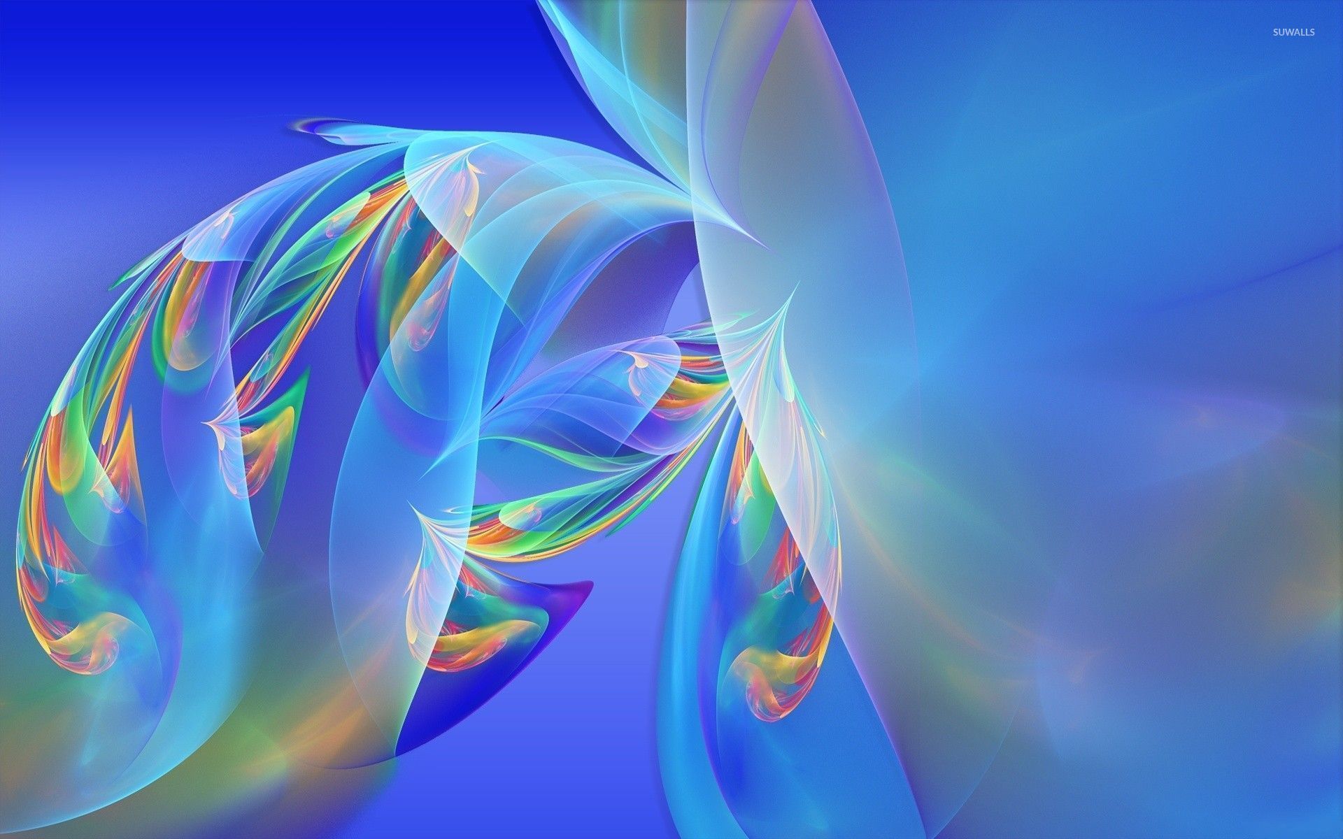 Fondo de pantalla de plumas de colores que fluye - Fondos de pantalla abstractos - # 25232