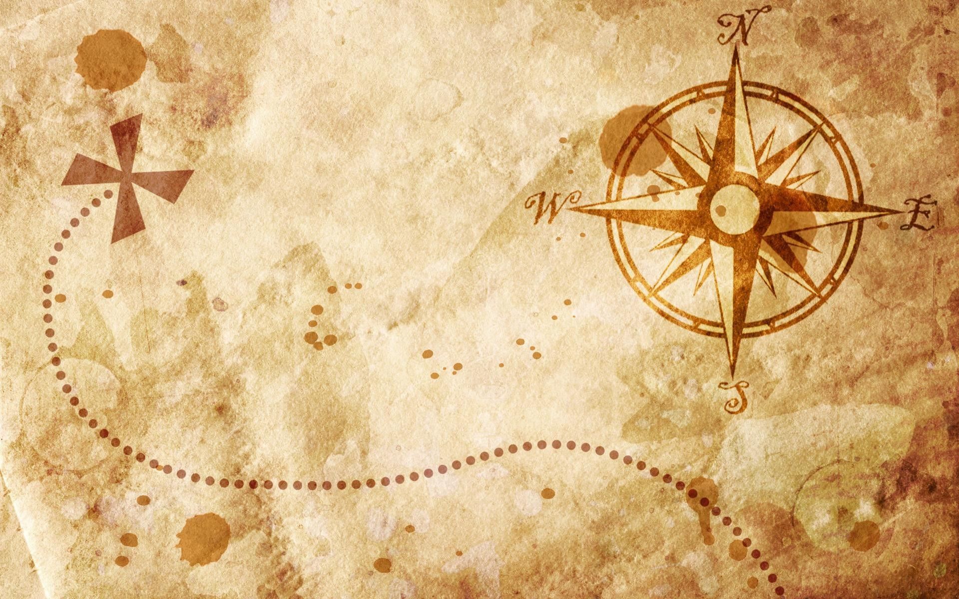 Mapa antiguo con una brújula en él Wallpapers HD HD Wallpapers High