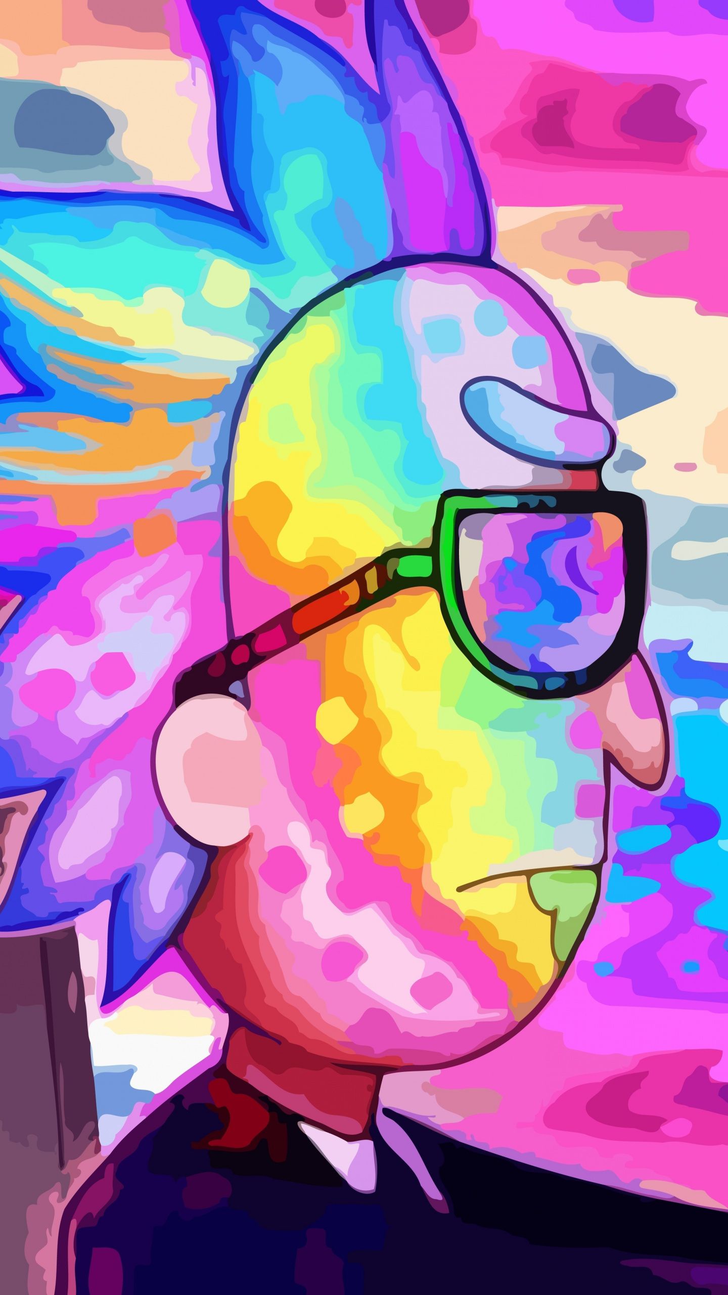 Descargar fondo de pantalla 1440x2560 rick and morty, rick, conducir, colorido