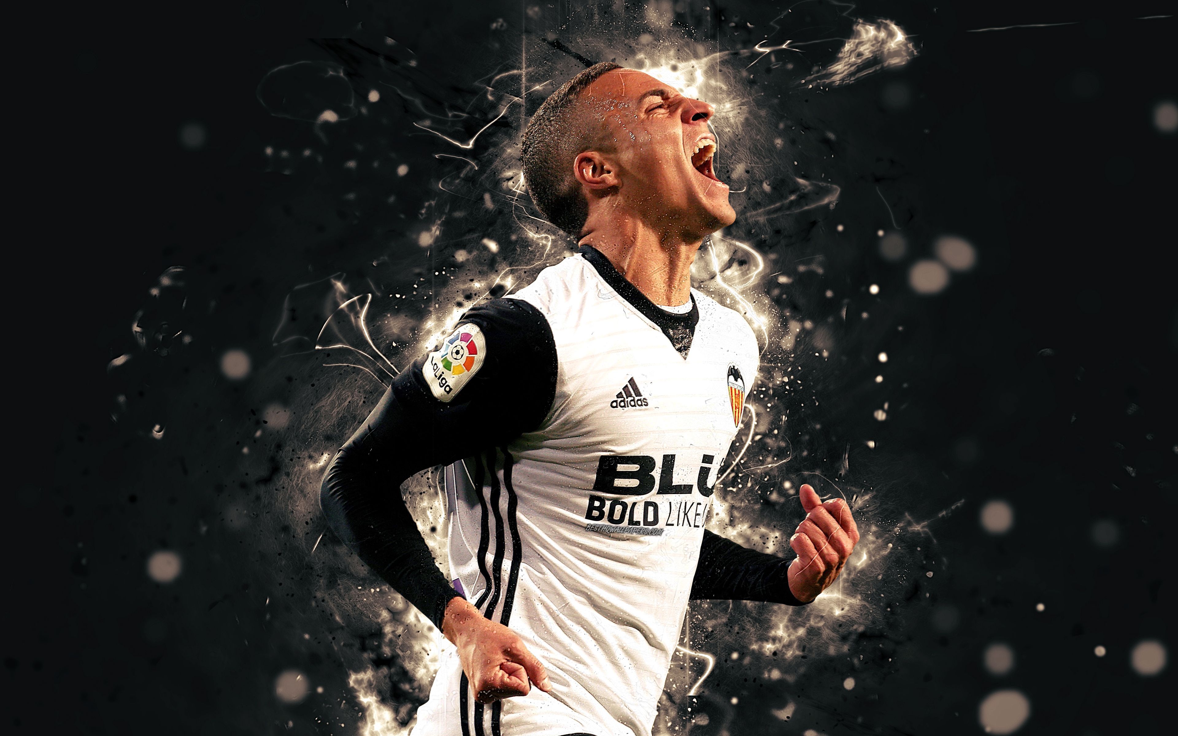 Descargar fondos de pantalla Rodrigo, 4k, arte abstracto, fútbol, Valencia CF