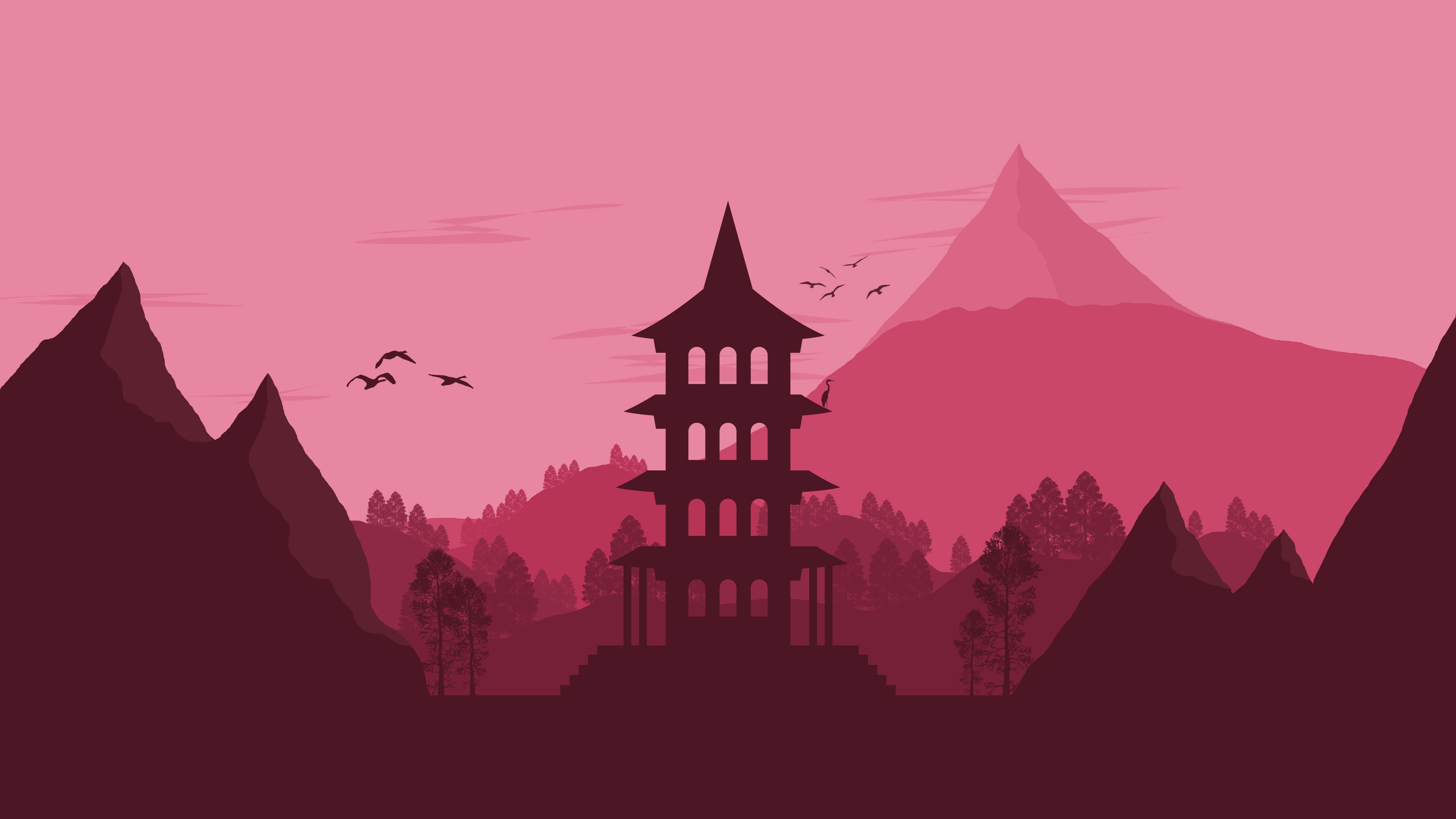 Japan Landscape Vector Minimalist 4k, HD Artist, 4k Wallpapers