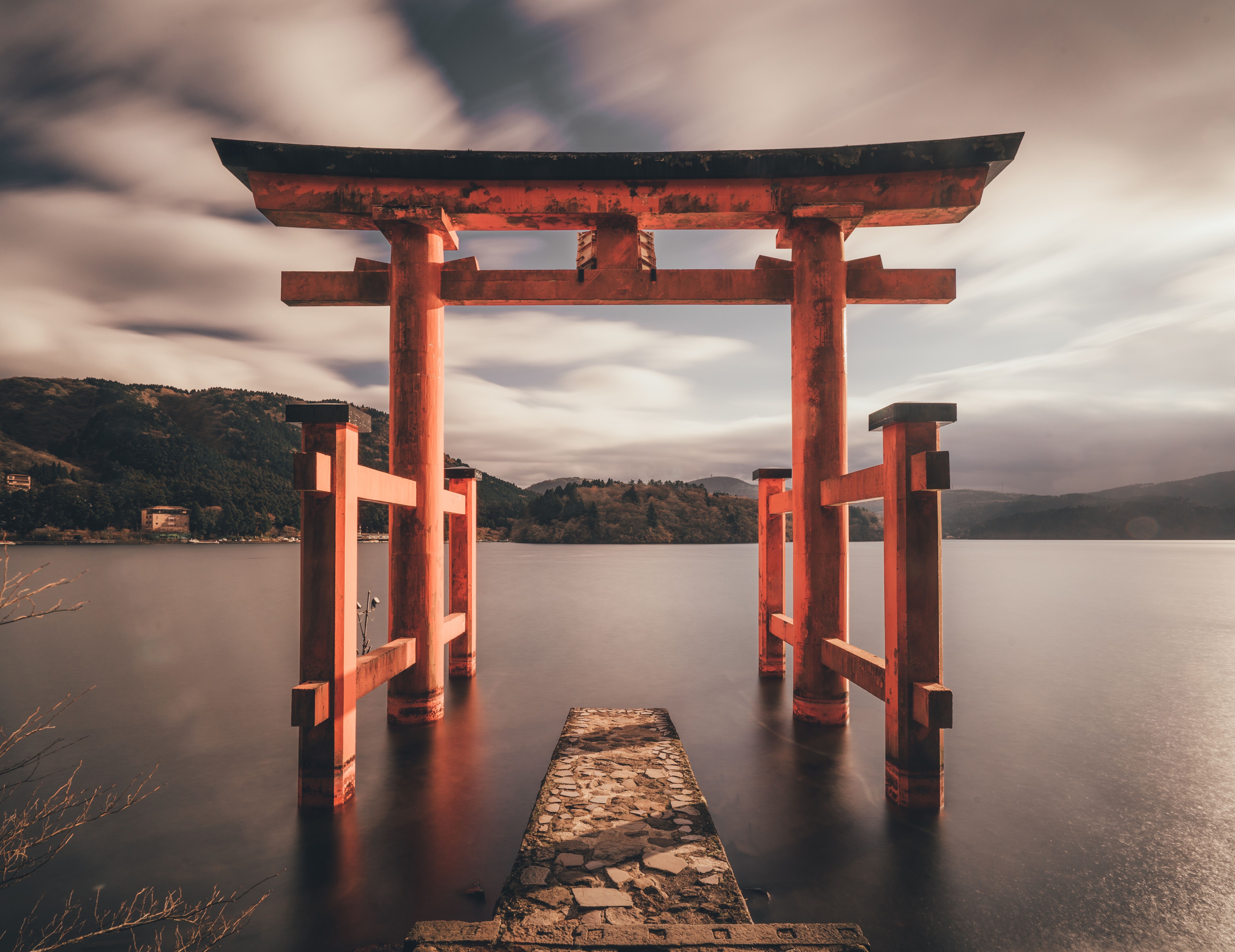 Fondos de pantalla: Tianshu Liu, Hakone, Japón, paisaje, luz del sol, puertas