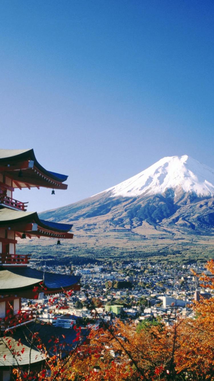 Fondo de pantalla de paisaje japonés 750x1334