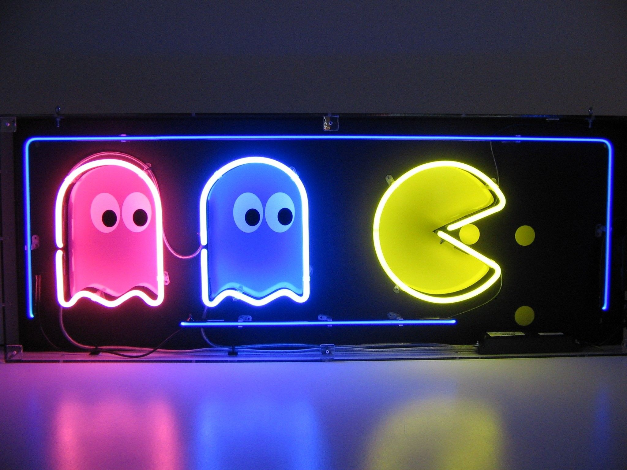 Letrero de neón Arquitectura Cita Tipografía Texto Pacman Fondo de pantalla