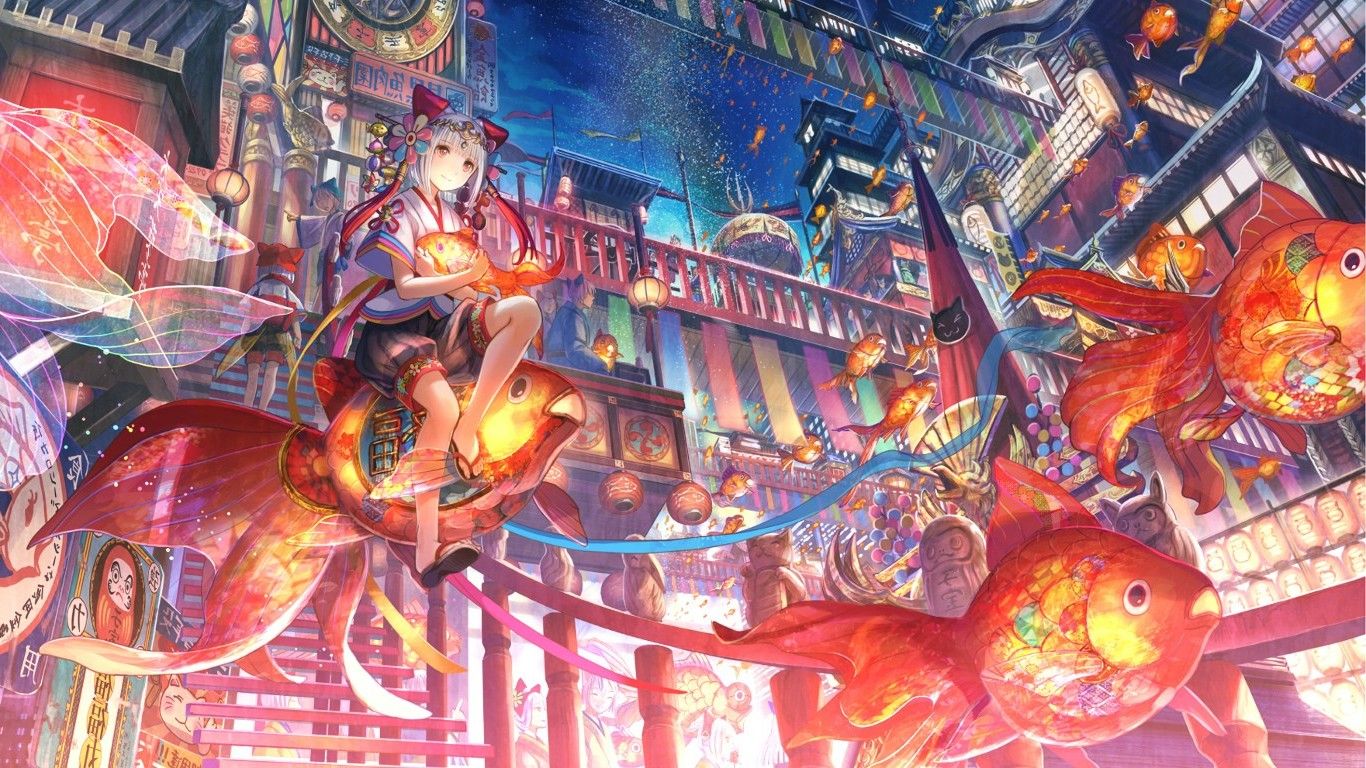 Fondos de pantalla: anime, Carnaval, festival, juegos, 1366x768 px 1366x768