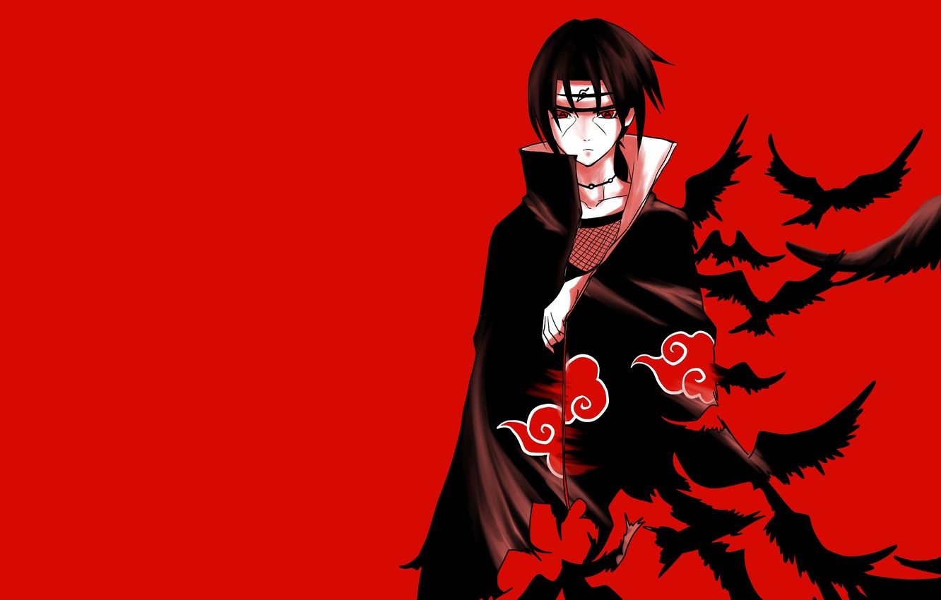 Fondo de pantalla de Naruto, Naruto, fondo rojo, imágenes de Uchiha Itachi para
