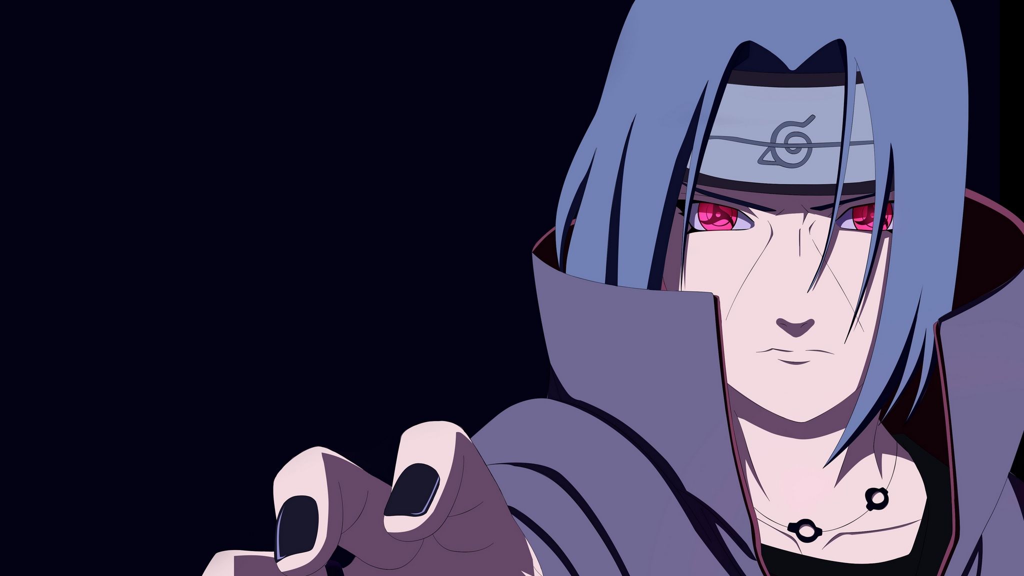 Descargar fondo de pantalla 2048x1152 naruto, uchiha itachi, mangekyou