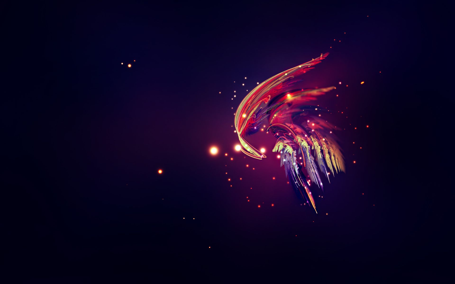 Descargue el fondo de pantalla Fluorescencia de plumas, Fluorescencia de plumas