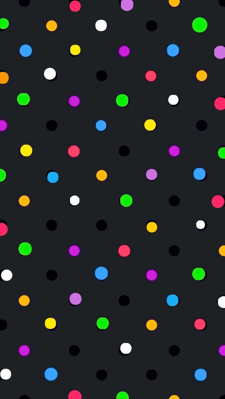 Puntos de color sobre fondo negro | * Fondo de pantalla de rayas y lunares en