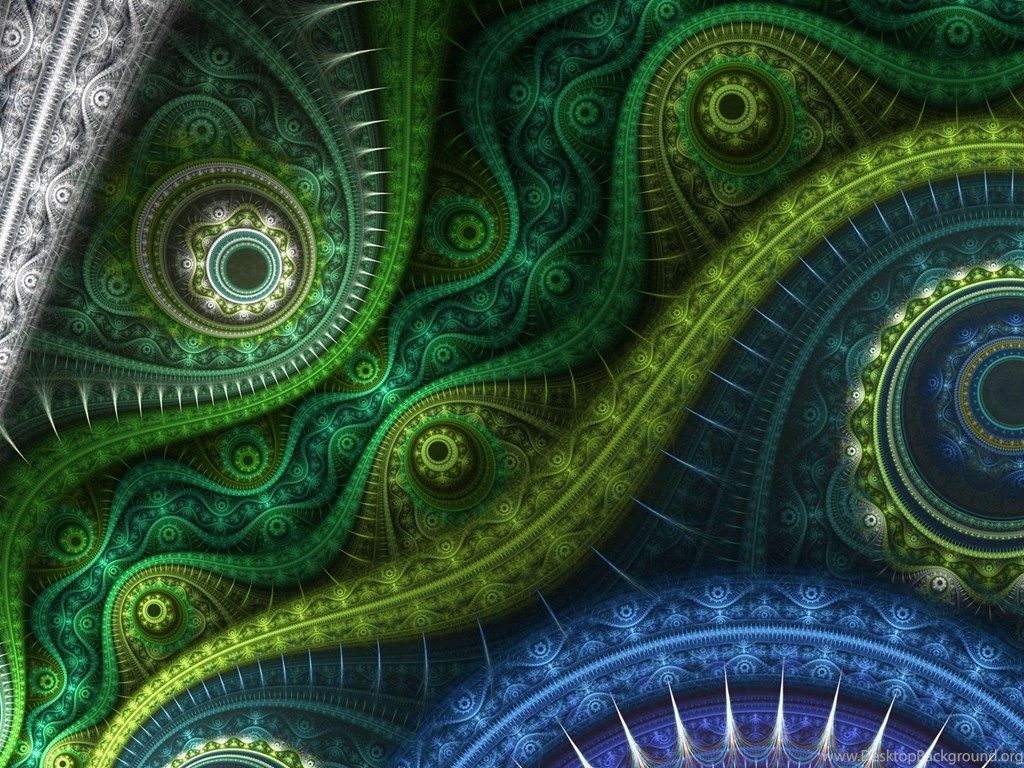 Fondo De Escritorio Fractal Verde Fondos De Escritorio