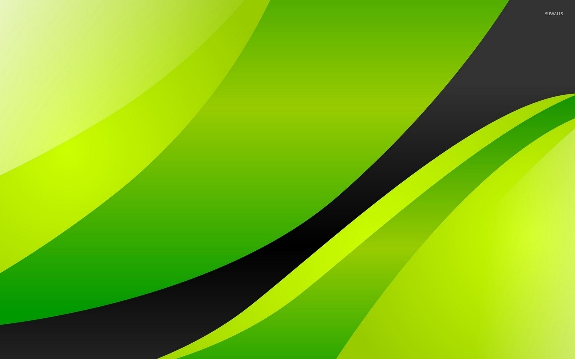 Forma negra rodeada de papel tapiz de rayas verdes - Resumen
