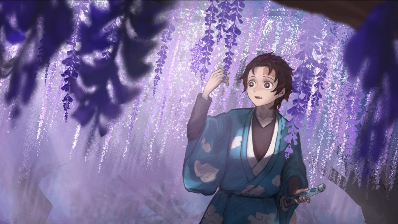 Fondo de pantalla de Kimetsu no Yaiba 1366x768