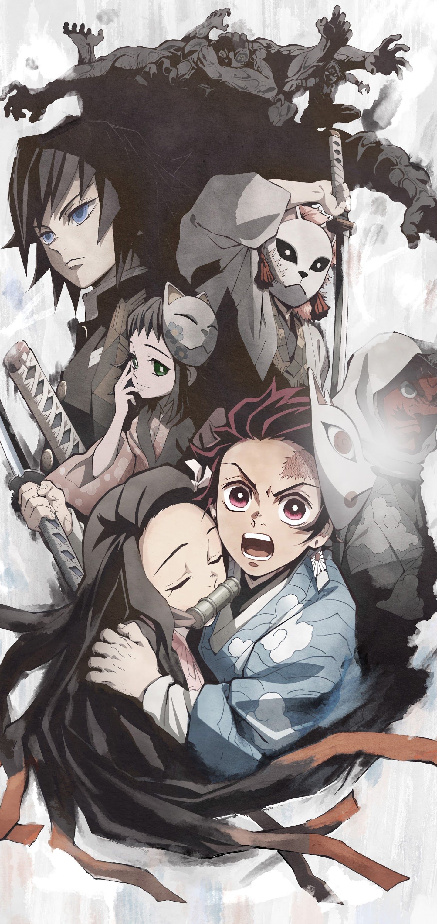 Fondo de pantalla de Kimetsu no Yaiba 1440x3040
