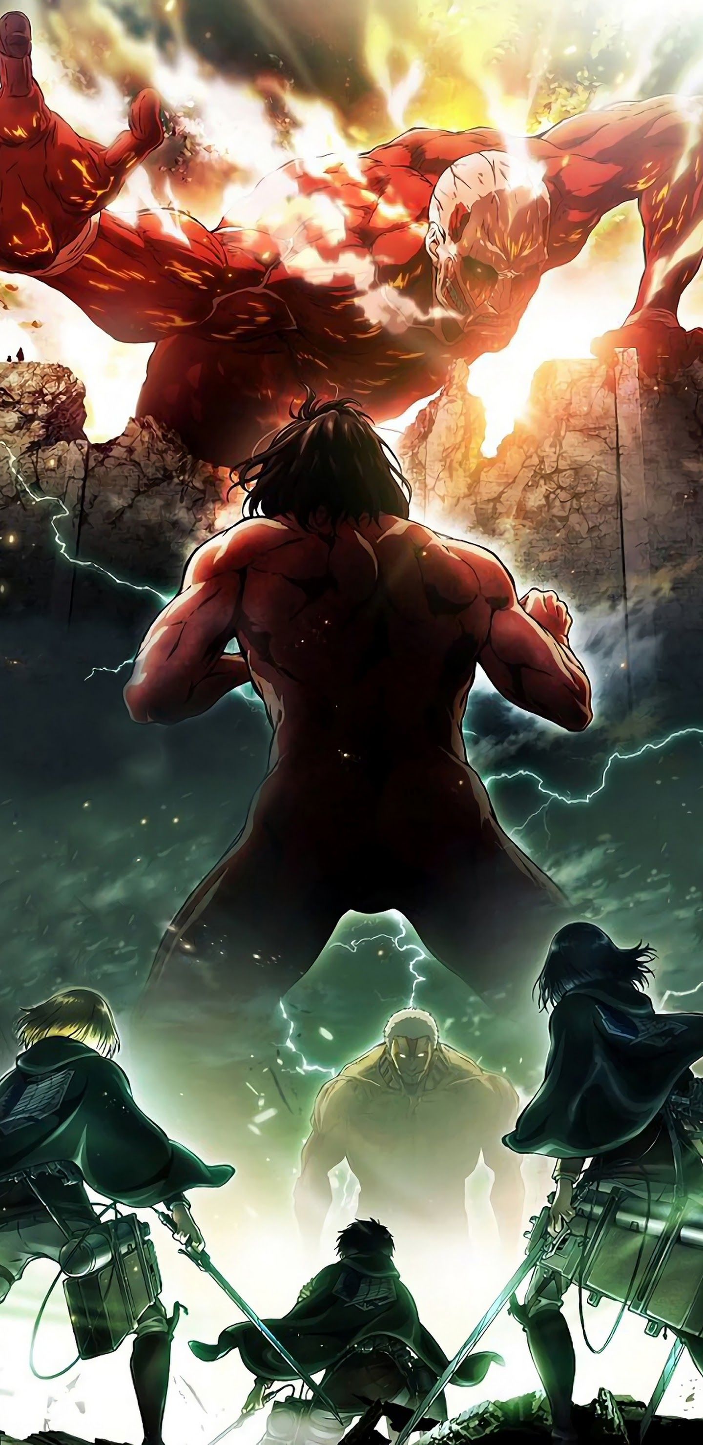 Fondo de pantalla de Attack on Titan 1440x2960