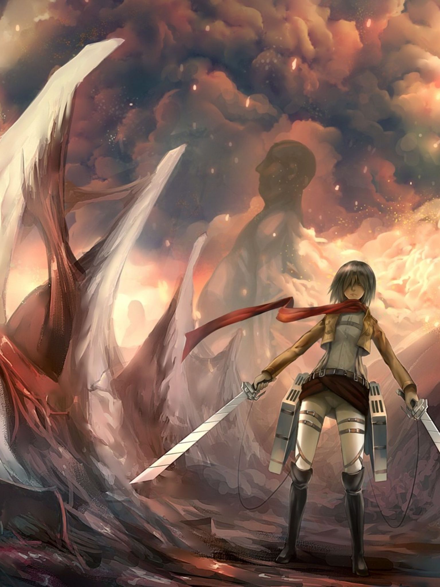 Fondo de pantalla de Attack on Titan 1536x2048